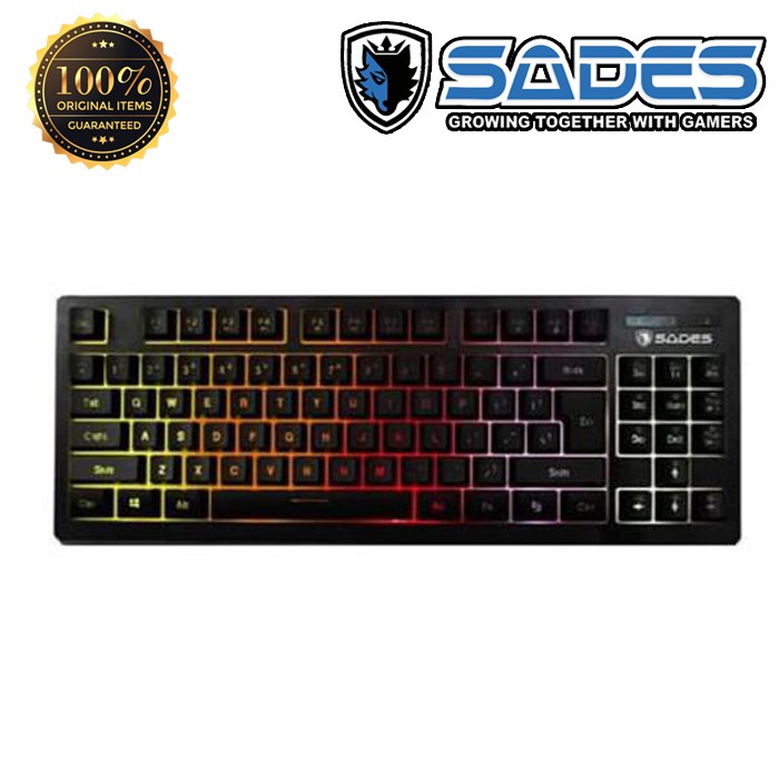 Keyboard Gaming Sades Sabre Tenkeyless Led RGB Backlight Ori