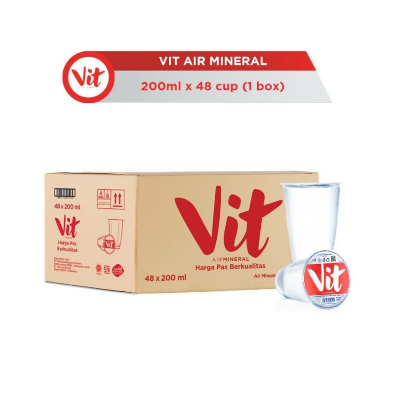 

[1 karton 48 cup] VIT Air Mineral Gelas 200 ml