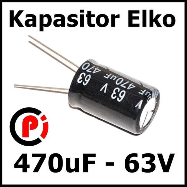 Kapasitor Elektrolit Elco Elko 470uF 63V 470 uF 63 Volt V