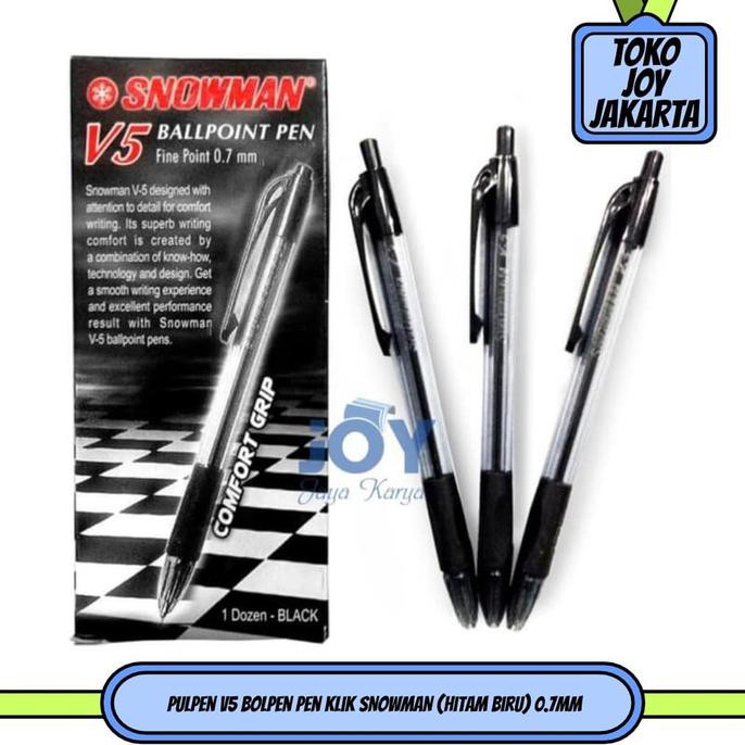 

Pulpen V5 Bolpen Pen Klik SNOWMAN (Hitam Biru) 0.7mm - Hitam AP136