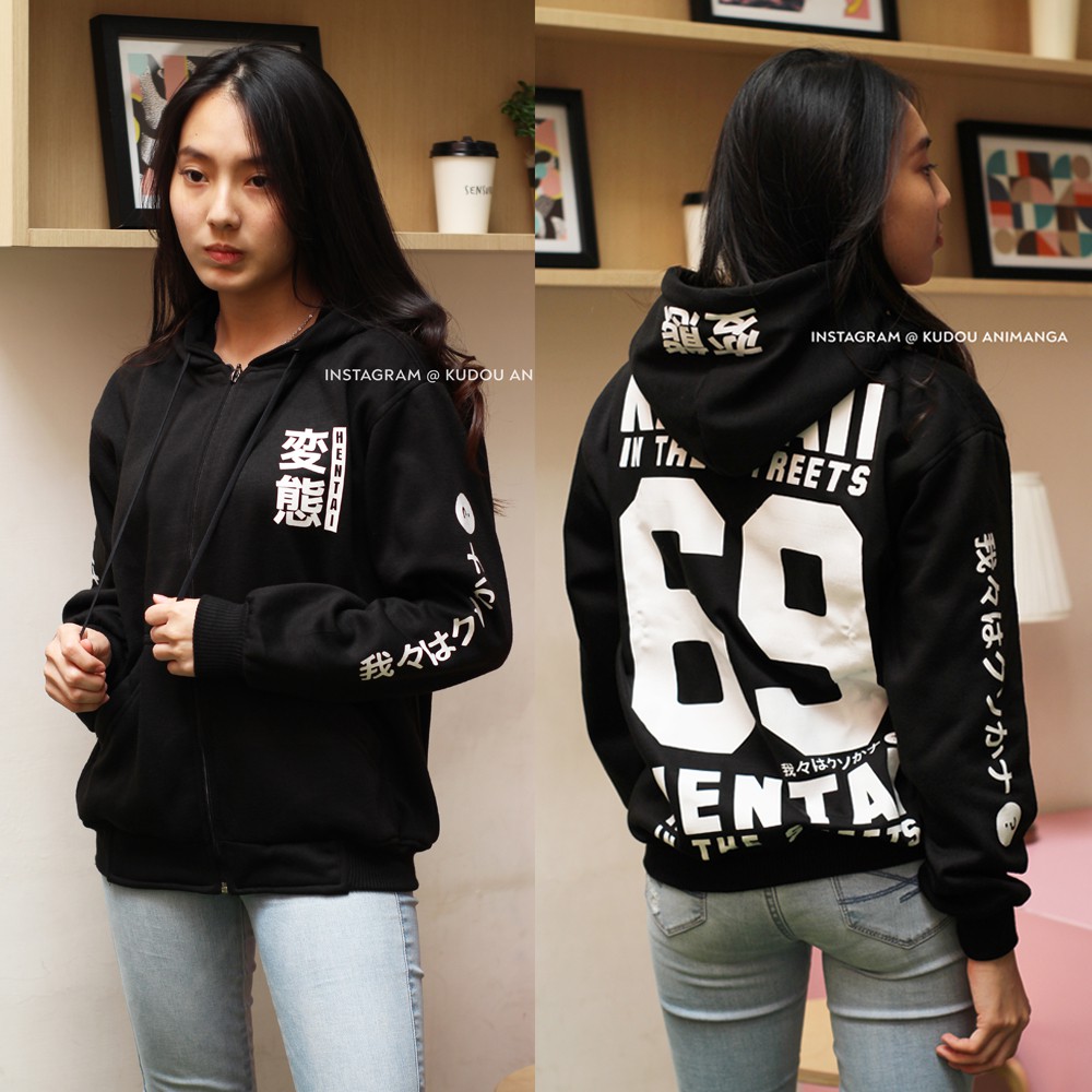 Jaket Hentai 69 Black Casual Manga