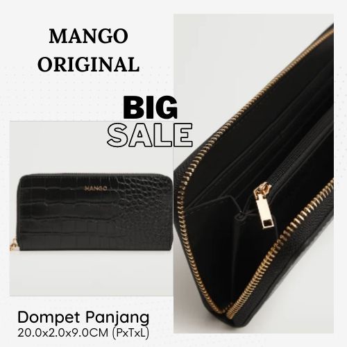 MANGO ORIGINAL - Dompet Panjang ORIGINAL Wanita (Croc Effect Wallet)