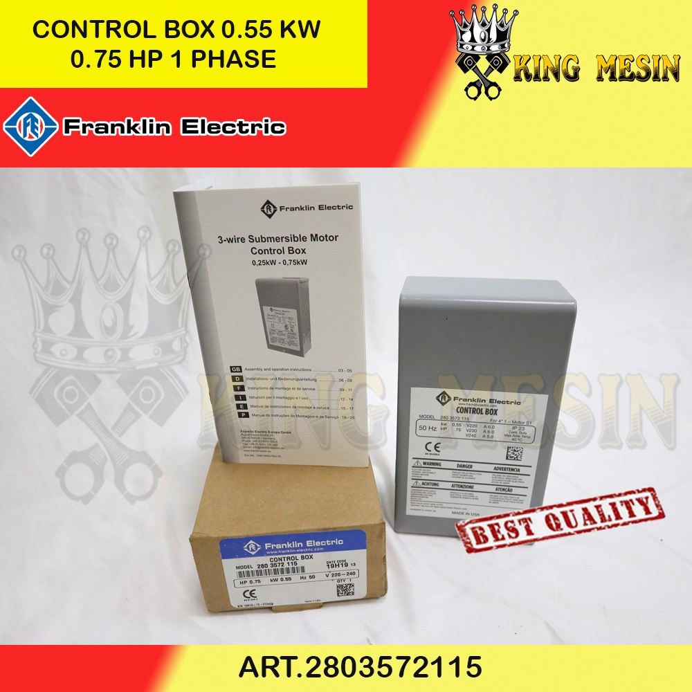 FRANKLIN CONTROL BOX 0.55 KW 0.75 HP 1 PHASE