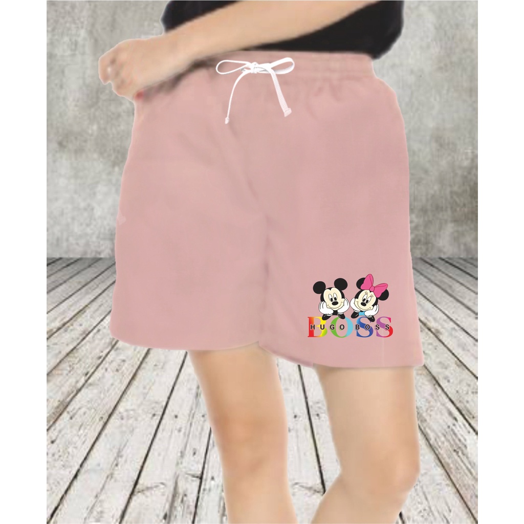 Celana Pendek Wanita / Hot pants Katun Kekinian Dewasa &amp; Remaja Motif Bos