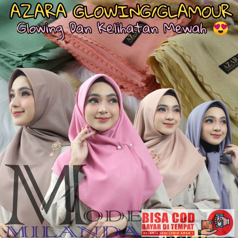 Hijab Segiempat Nur Sinar Geliter Lacer Cut 110X110 CM