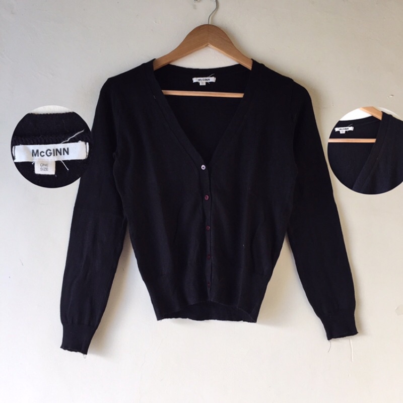 [BISA COD✅] Cardigan Thrift/Knitwear Rajut Atasan Wanita All Brand-Mcginn black