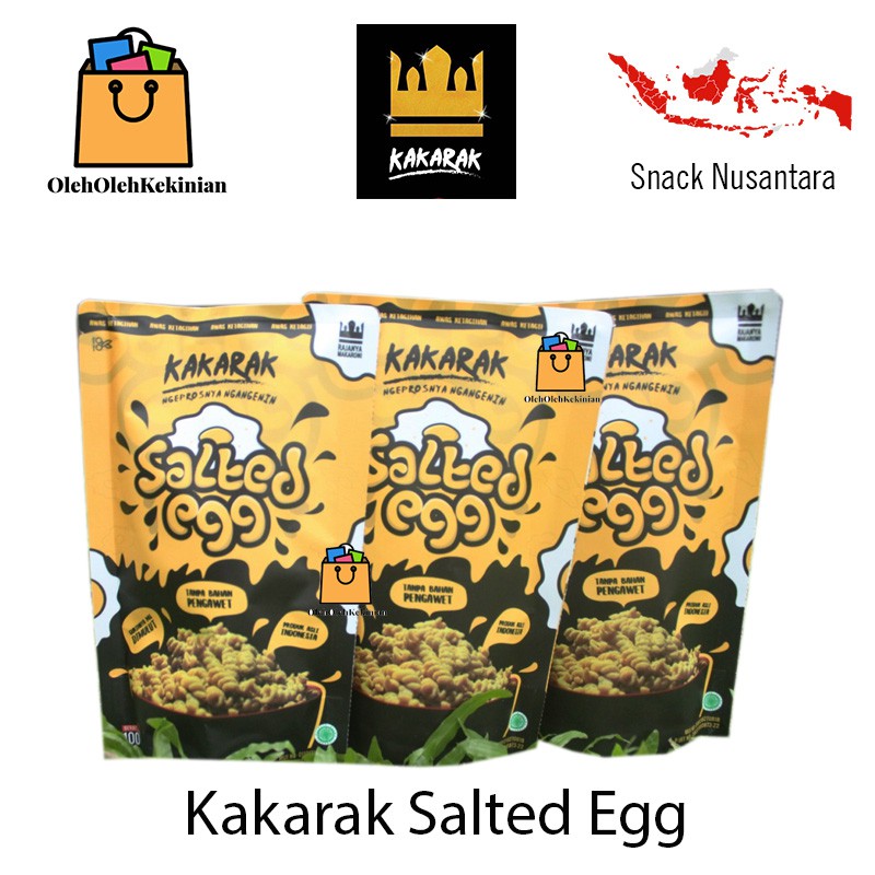 

Kakarak - Makaroni Spiral Salted Egg 100 gram - salted egg