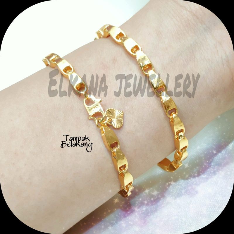 GELANG REALPICT PADI BESAR&amp;KECIL LAPIS EMAS 24K ANTI KARAT