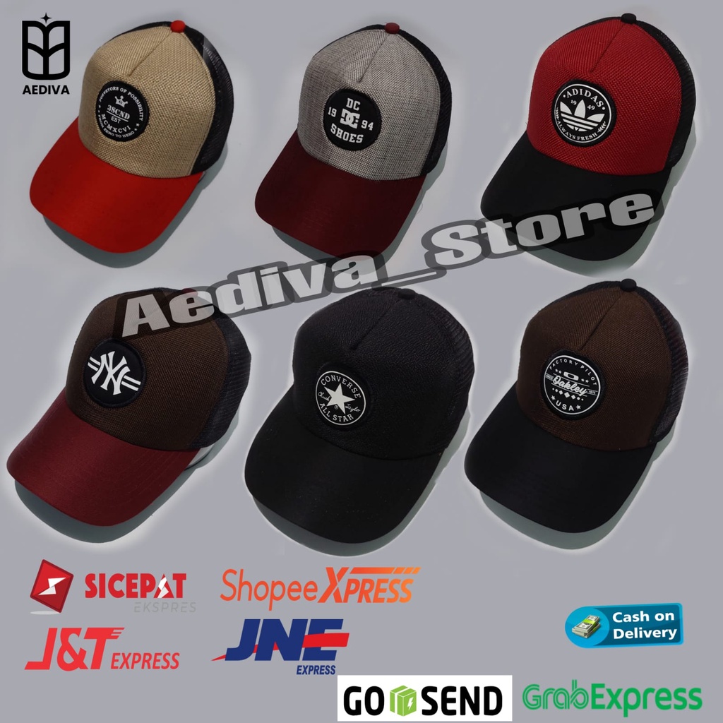 New Topi pria distro/ topi original pria Jala Joks/ topi original jaring polos/ topi distro jaring emblem original / topi kombinasi jaring original /Aksesoris fashion pria unisex