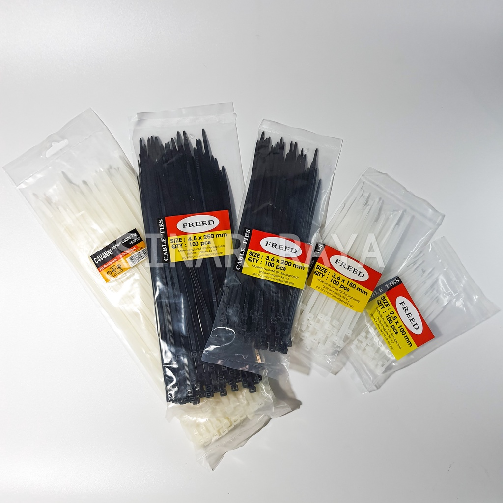 Kabel Ties Kabel Tie 10cm 15cm 20cm 25cm 30cm Tebal / Cabel Ties Pengikat Kabel Putih Hitam