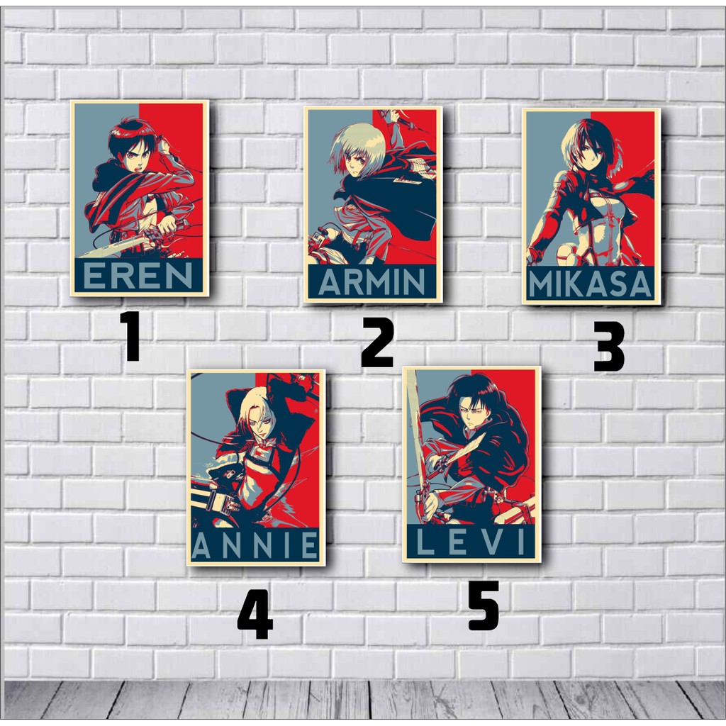 Poster AOT/Hiasan Dinding Rumah Anime Attack on Titan/ Wall Decor AOT A5 A6-1