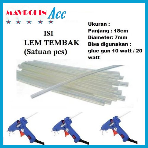 

Isi / Refill Lem Tembak Glue Gun 18 Cm Kecil Bakar Lem Lilin Putih