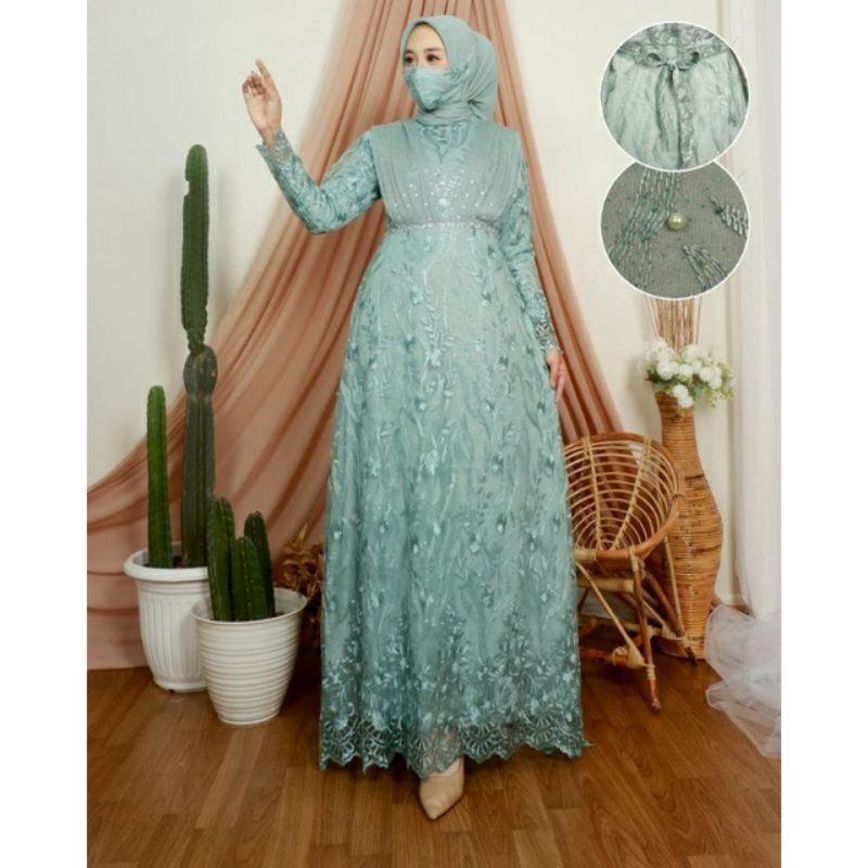 GAMIS BRUKAT TILE MUTIARA/GAMIS MODERN