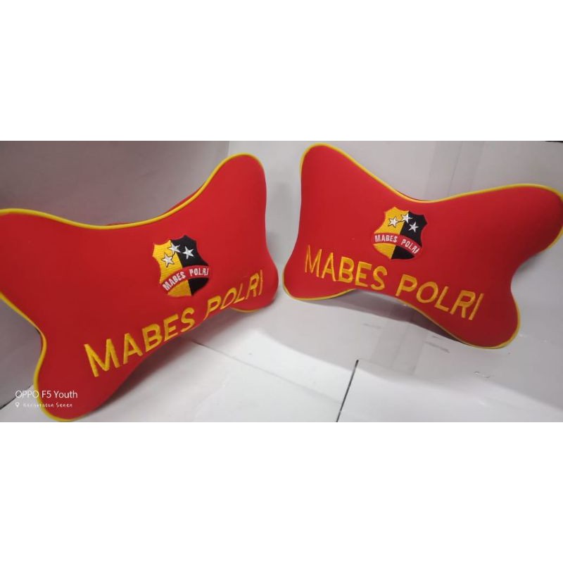 Bantal Mobil mabes polri merah|headrest mabes polri |bantal mabes polri
