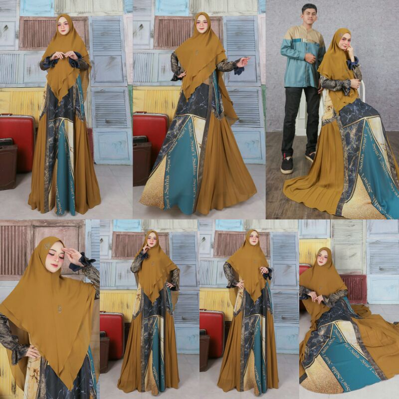 [SAHLA SYARI]GAMIS SYARI TERBARU/DRESS SET PRINTING "cattalina set" by