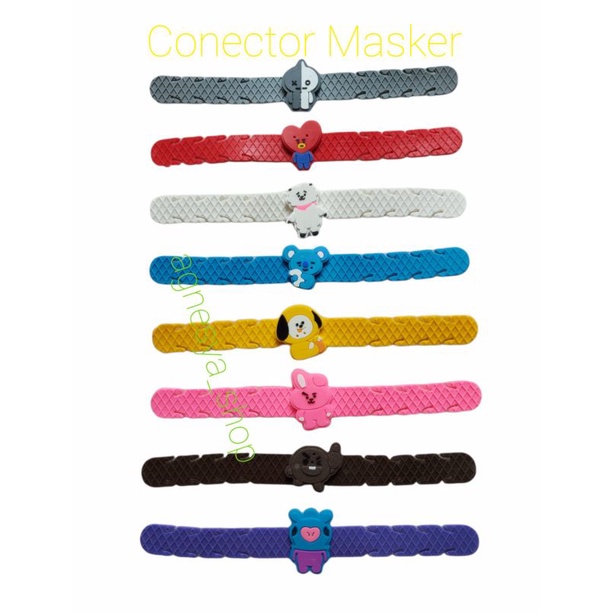 KONEKTOR MASKER / KONEKTOR BTS / KONEKTOR KARET BTS / PENGHUBUNG MASKER KARAKTER BT21