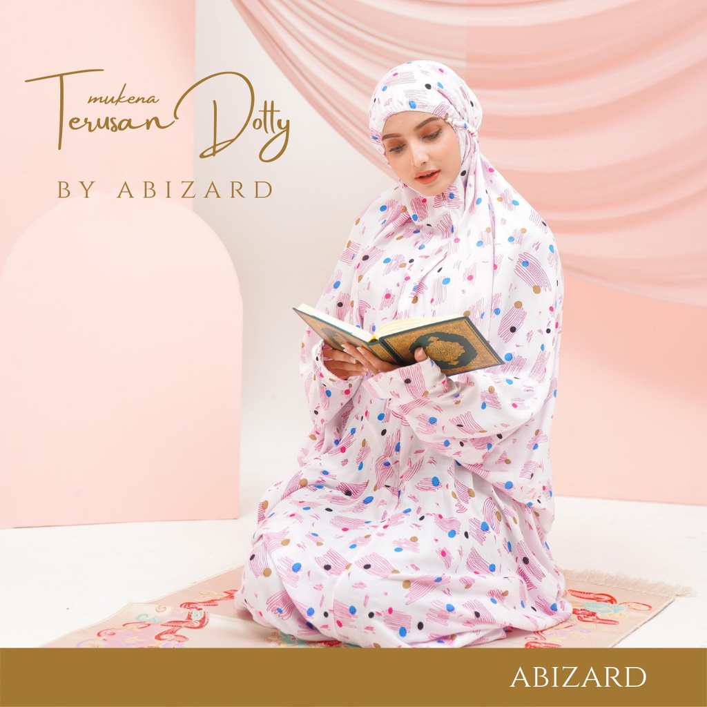 Abizard Mukena Terusan Dewasa Rayon Bali Motif Khodijah Abstrak Polkadot DOTTY Gratis Tas