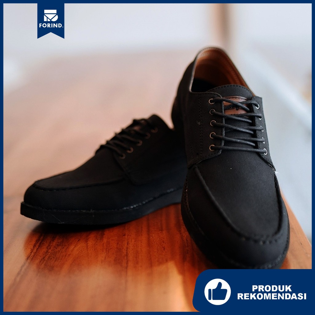 Sepatu Suede Hitam Vintage Klasik Pria/Cowok/Men/Laki Original Footwear | Hugo Black | FORIND x FSTP