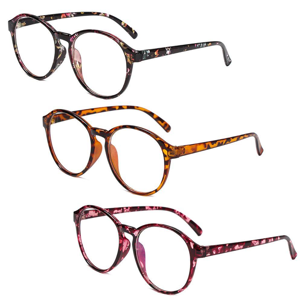 Lily Kacamata Bulat Unisex Ultra Ringan Plastik Retro Frame Kacamata Optik