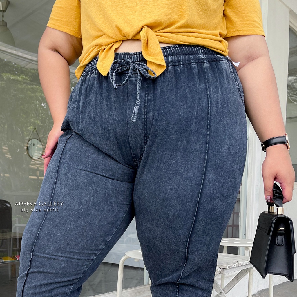 ADEEVA Kyoto Super Jumbo Celana Jeans Wanita Jumbo
