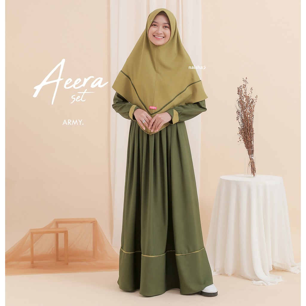 Gamis Aeera Set / Gamis + Khimar Muslim / Gamis Remaja / Gamis Syar'i / Gamis Kekinian