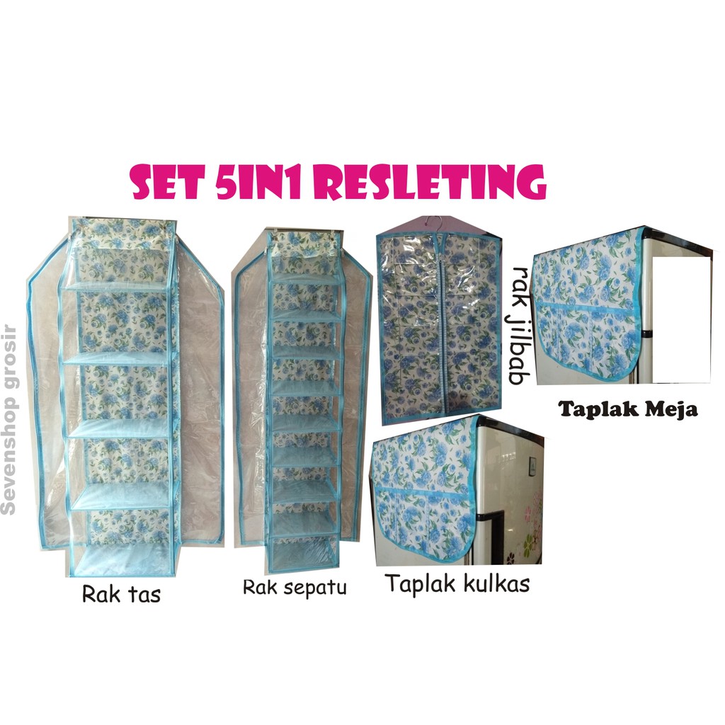 SET 5IN1 RAK  GANTUNG  RESLETING TAPLAK KULKAS  TAPLAK MEJA 