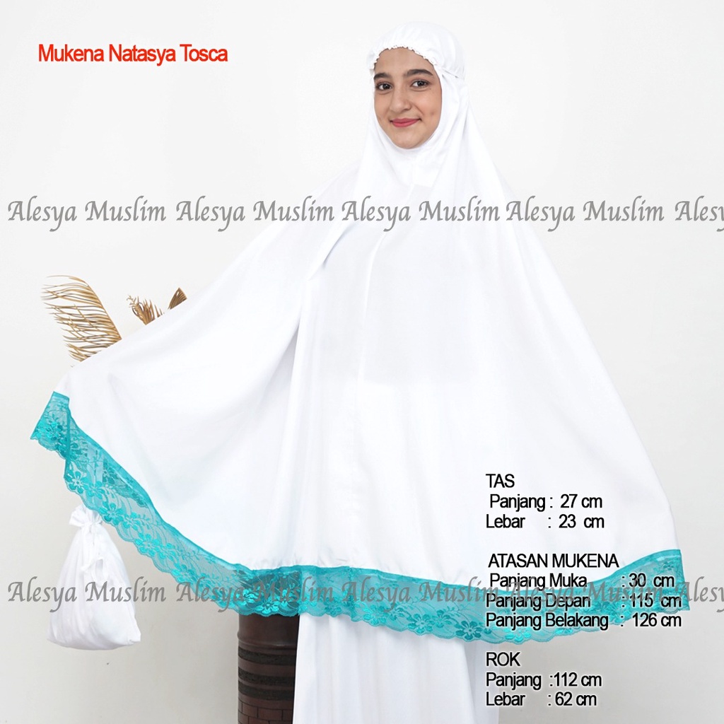 Mukena New Arrival Natasya Katun Warna Putih/Harga Grosir/Best Seller/Bisa Bayar di Tempat