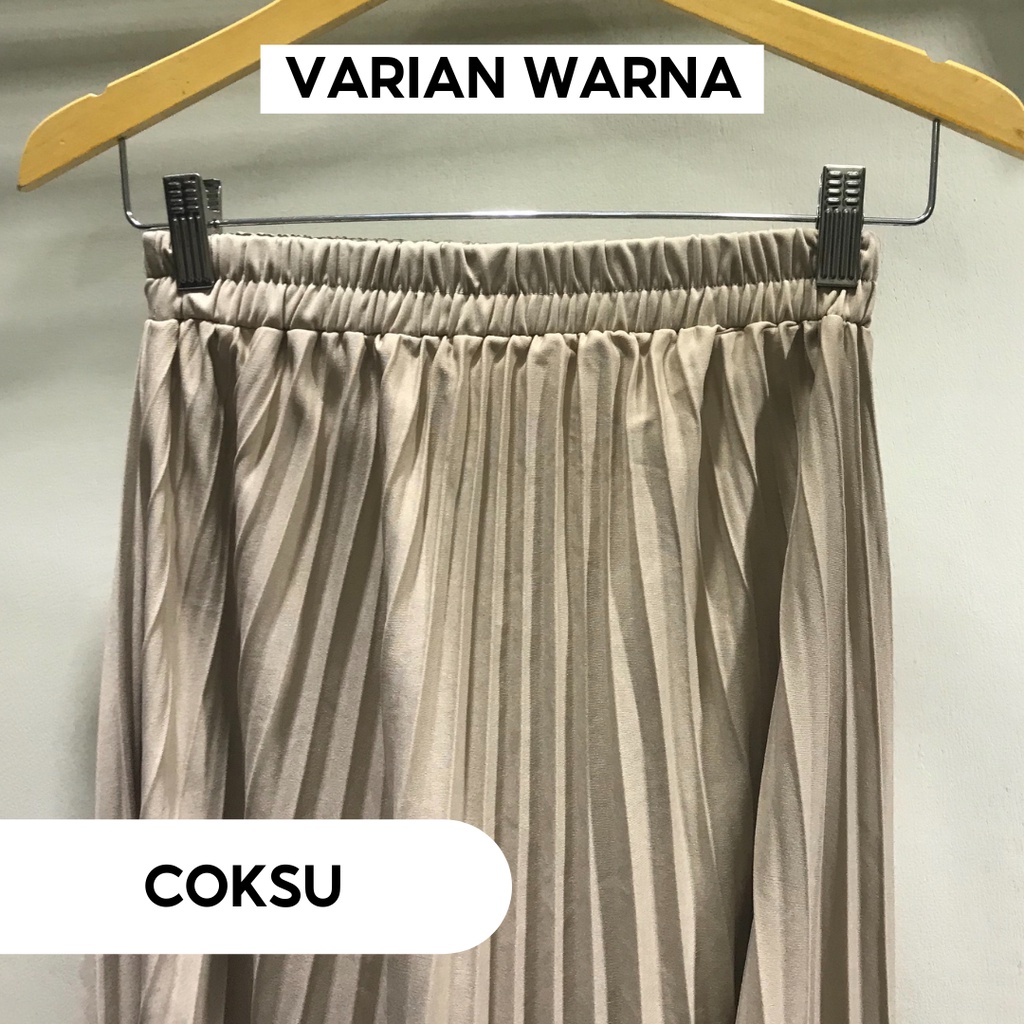 Rok termurah Jumbo Plisket Pendek Wanita 7/8 / Rok Payung Wanita-Coksu