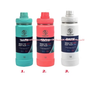 Takeya 530ml Vacuum Flask Biru Tosca Teal Botol Minum Dengan Pegangan Takkeya Vacuum Vakum Flash