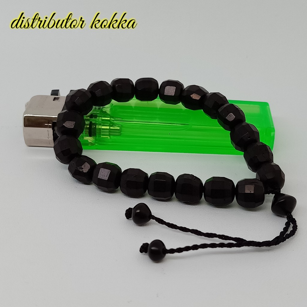 ( SUPER MURAH ) Gelang Kokka kaukah bulat cutting 8 mm hitam