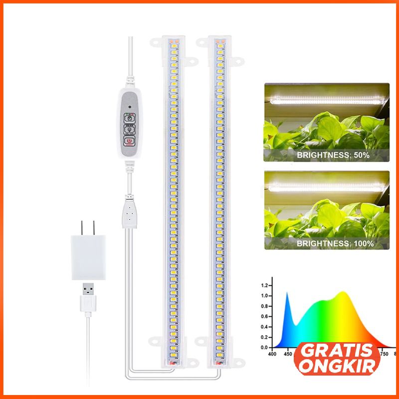 Lampu LED Strip Tanaman Phytolamp Grow Full Spectrum Timer 2PCS GSN01