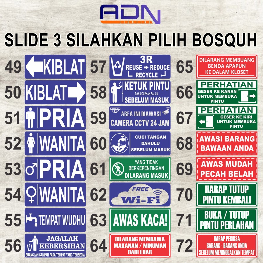 STIKER PETUNJUK TANDA SAFETY BANYAK PILIHAN MODEL WALL STICKER DINDING