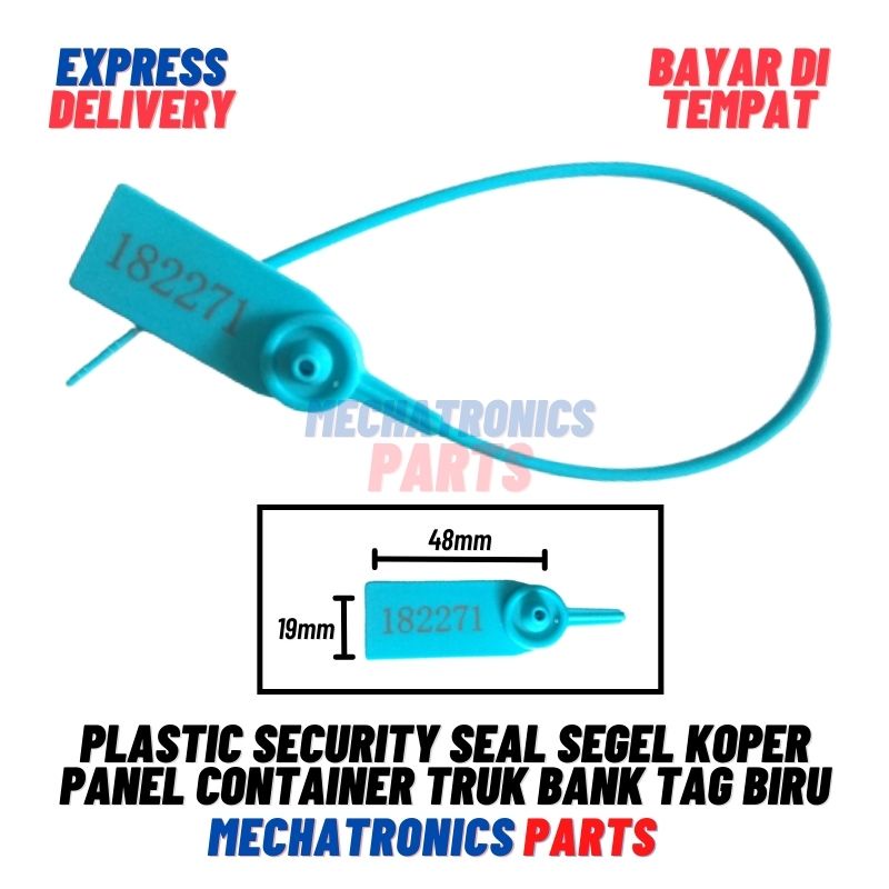 [DEV-9204] PLASTIC SECURITY SEAL SEGEL KOPER PANEL CONTAINER TRUK BANK TAG BIRU