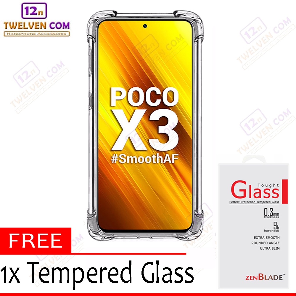 [FLASH SALE] Case Anti Crack Anti Shock Softcase Xiaomi Mi Poco X3 - Free Tempered Glass