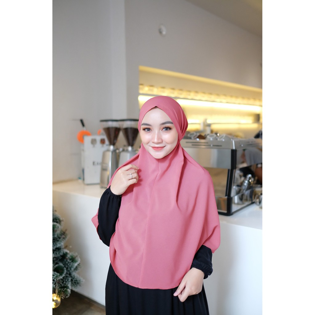 Vallina Outfit - Hijab Syari Bergo Instant | Kerudung Instan Bergo Baiti Premium [Maryam]-Dusty
