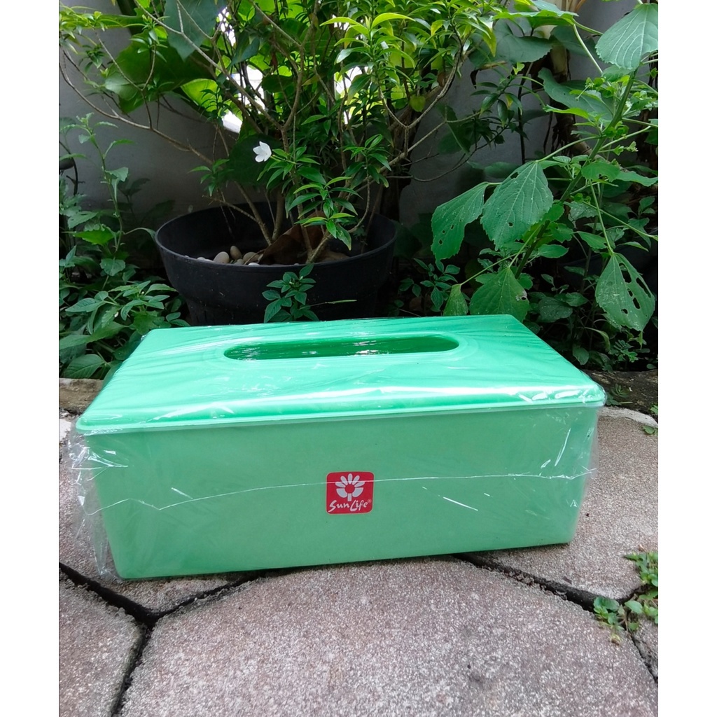 KOTAK TISSU/TEMPAT TISSU/ BOX TISSU SUNLIFE PLASTIK WARNA CERAH