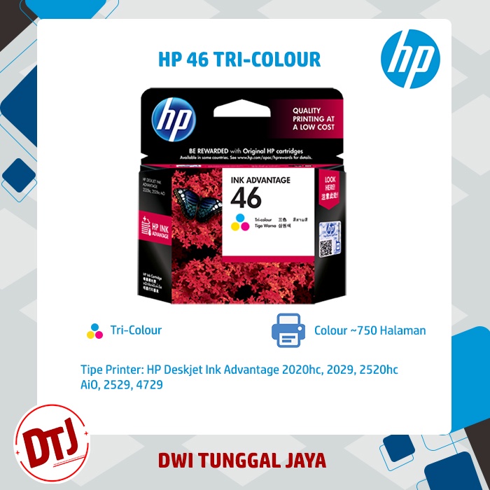 Tinta HP 46 Tri-Color Original (CZ638AA)