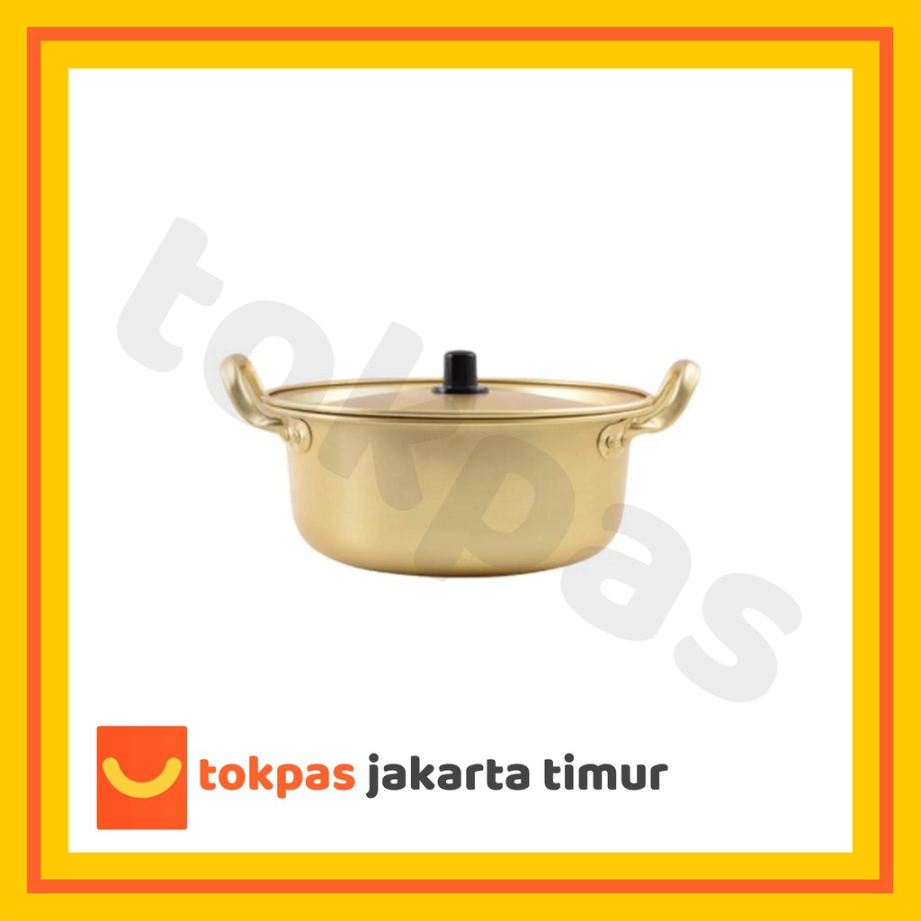 Panci Pot Gold Asli Korea Panci Ramen Korea Aluminium Import / Korean Ramyun Pot Gold 16 cm