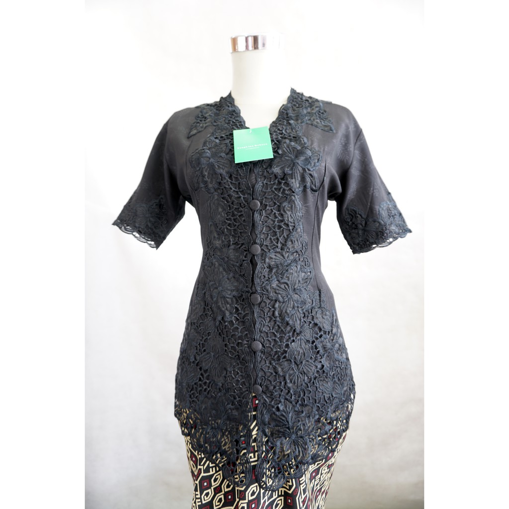 Kebaya Kartini Encim Hitam Pendek 761