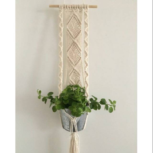 Macrame pot / makrame pot / tali / pot / tanaman /bunga /hiasan dinding 21