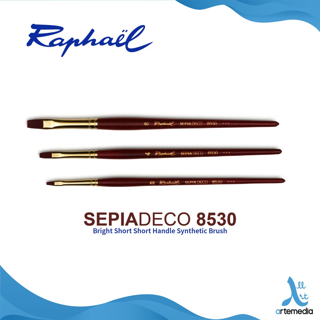 

Raphael 8530 Bright Short Sepia Deco Synthetic Brush Short Handle
