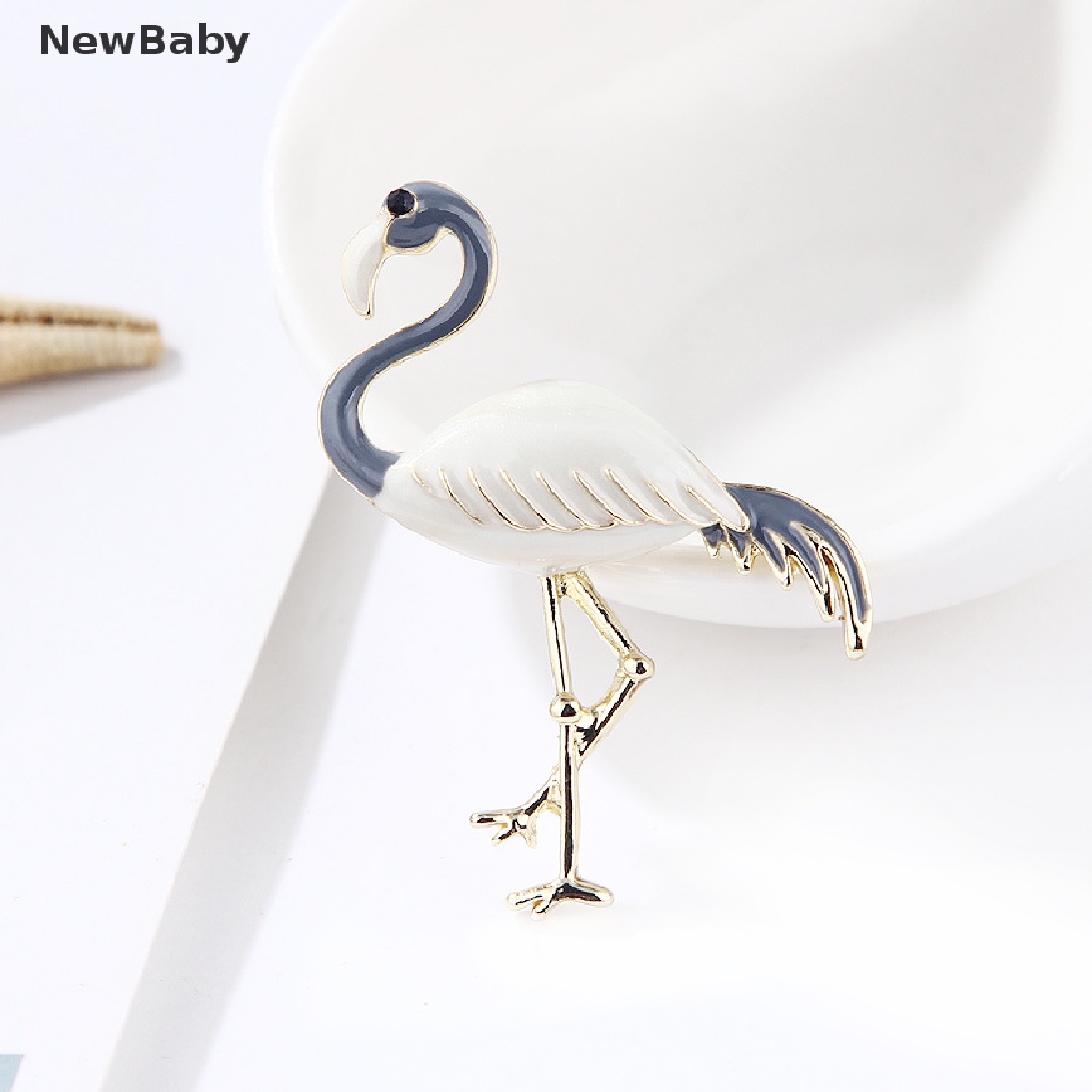 Newbaby Bros Pin Enamel Desain Burung Flamingo Elegan Untuk Wanita