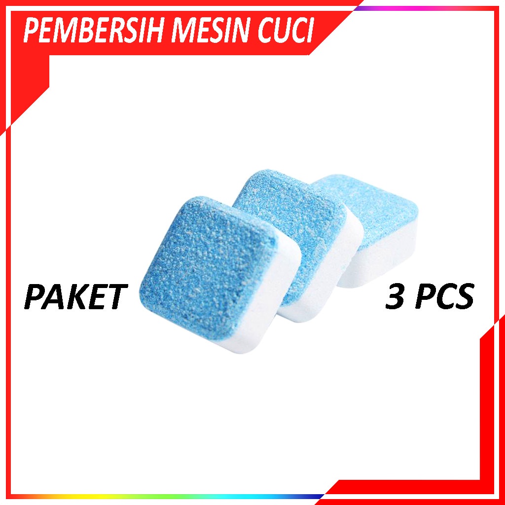 Paket 3 Pcs Sabun Pembersih Tabung Mesin Cuci / Washing Machine Cleaner / Tablet Sabun Pembersih Mesin Cuci Original