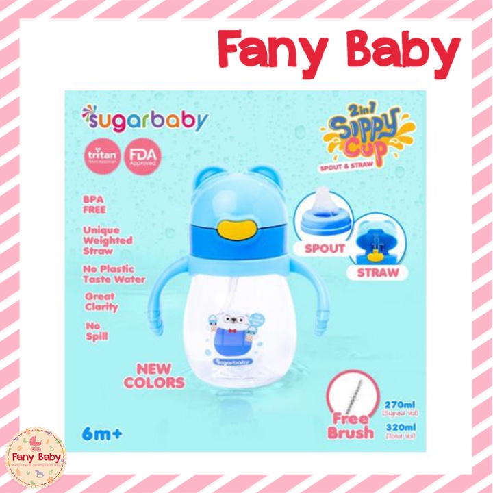 SUGAR BABY 2 IN 1 SIPPY CUP [ 6M+270ML ]