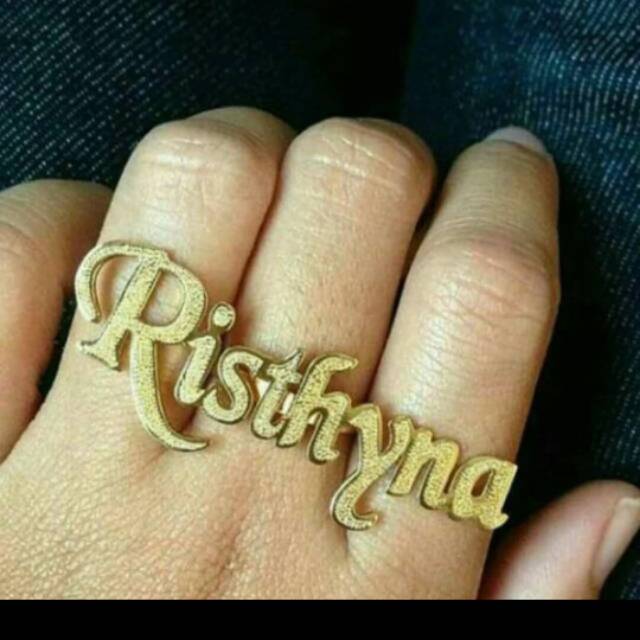 Cincin nama lapis emas 24k asli