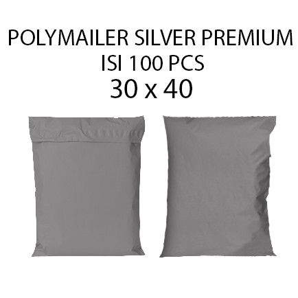 

PLASTIK PACKING AMPLOP POLYMAILER SILVER PREMIUM | KEMASAN OLSHOP 30x40 isi 100 pcs