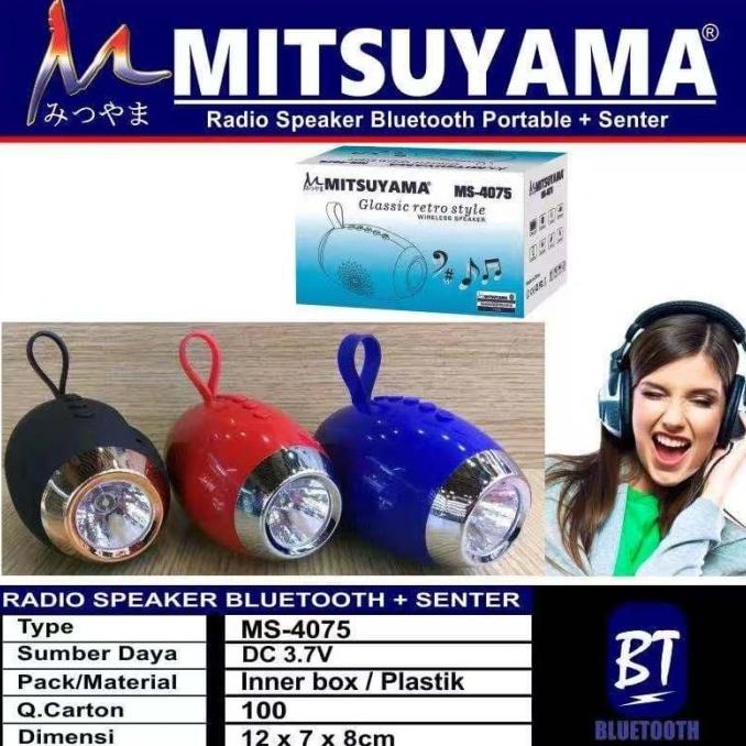Lampu Senter + Speaker Radio MP3 Portable Mitsuyama MS-4075