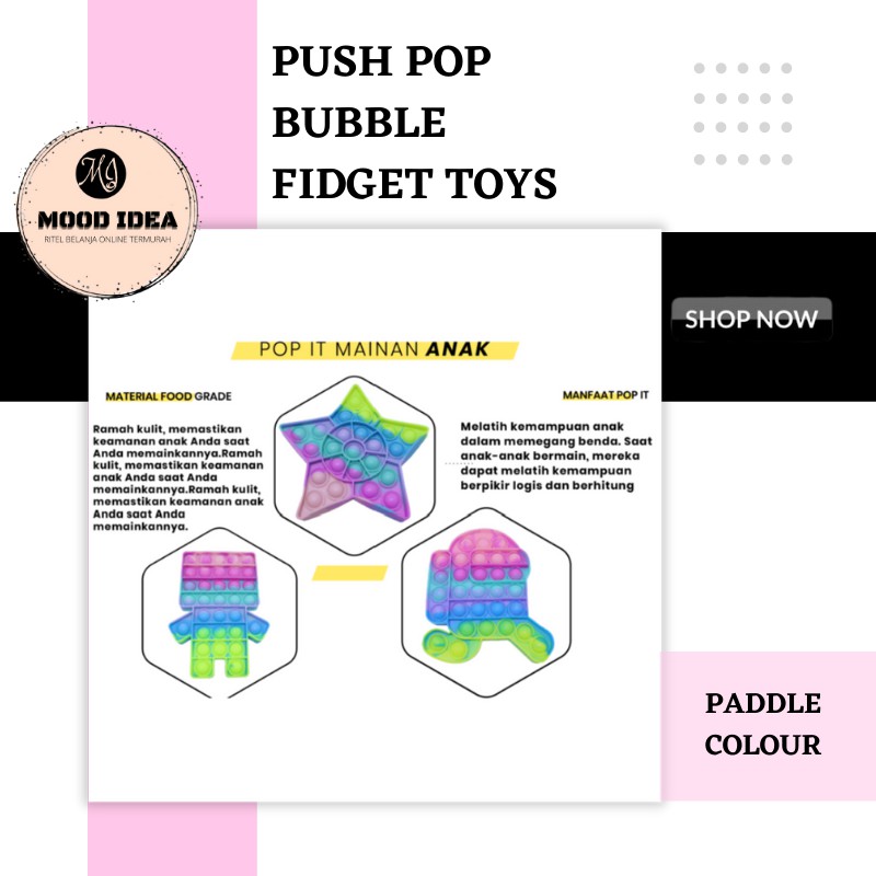 (MI) Pop It Rainbow Paddle Colour-5