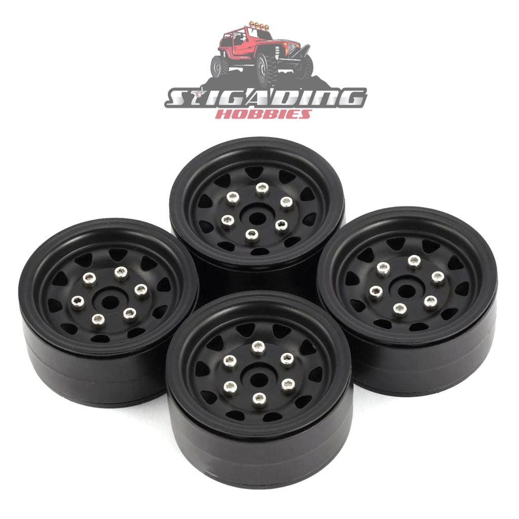 4 PCS AX-617BK VELG METAL RIM BEADLOCK 1.9 RC SCX10 AXIAL MN86KS MN128 AX-617