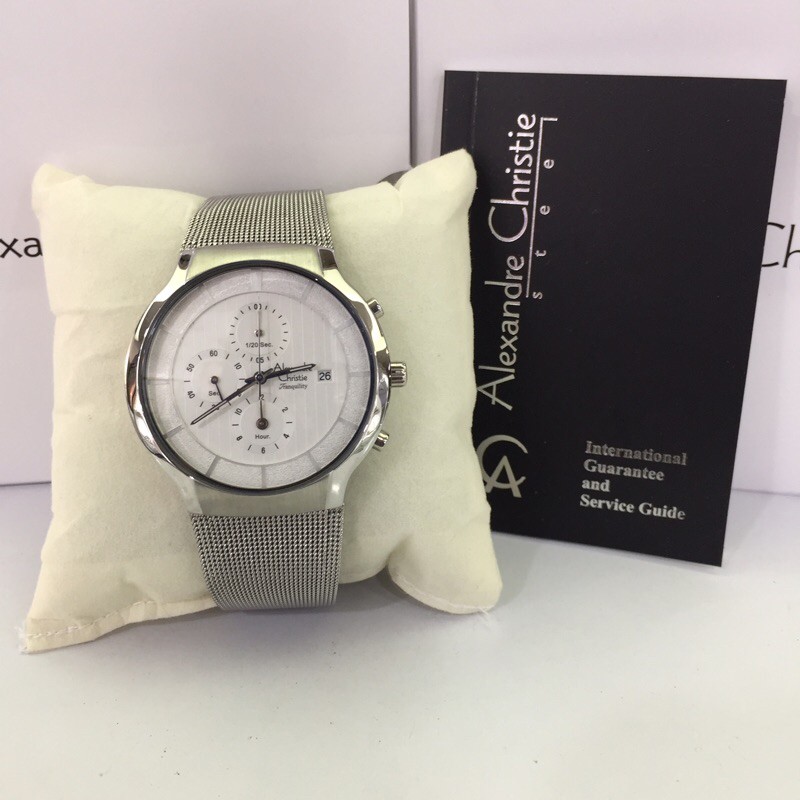 JAM TANGAN PRIA ALEXANDRE CHRISTIE 6245MC SILVER ORIGINAL